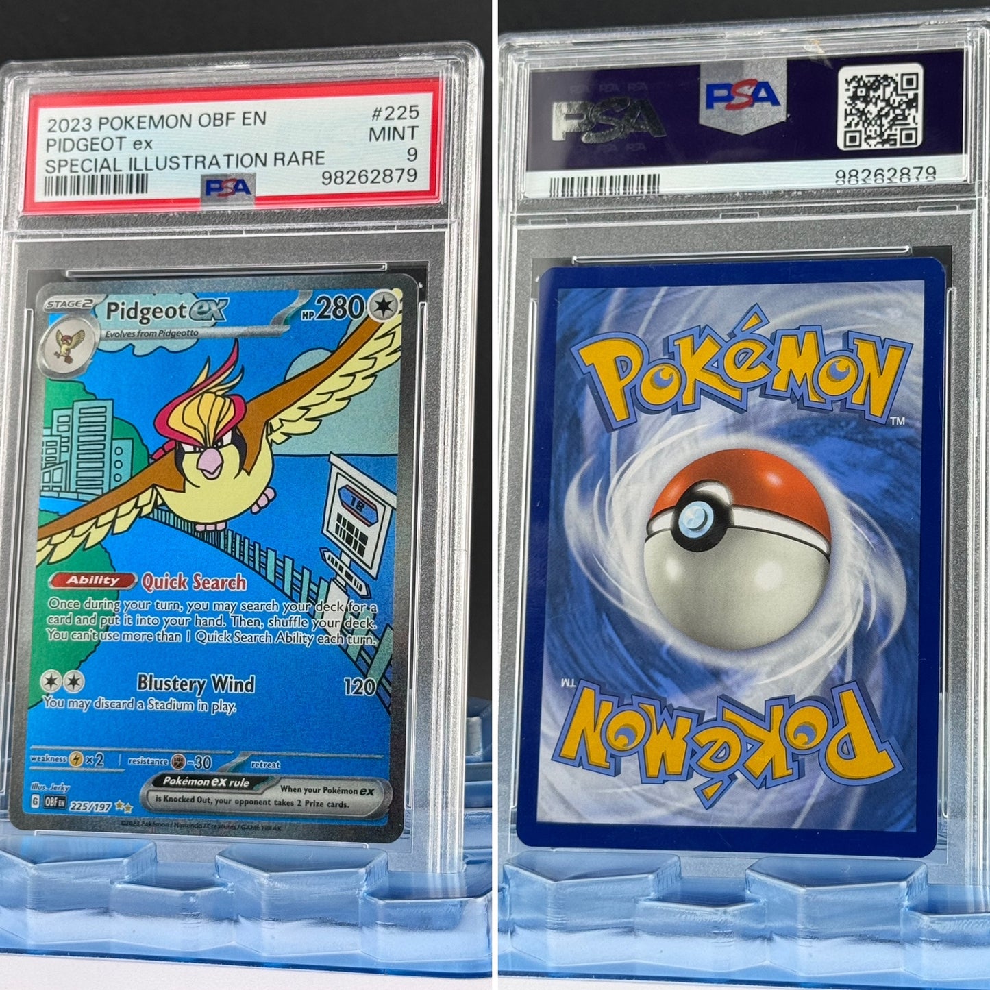Pokémon TCG PSA Official Graded Pidgeot EX 225/197 GRADE 9