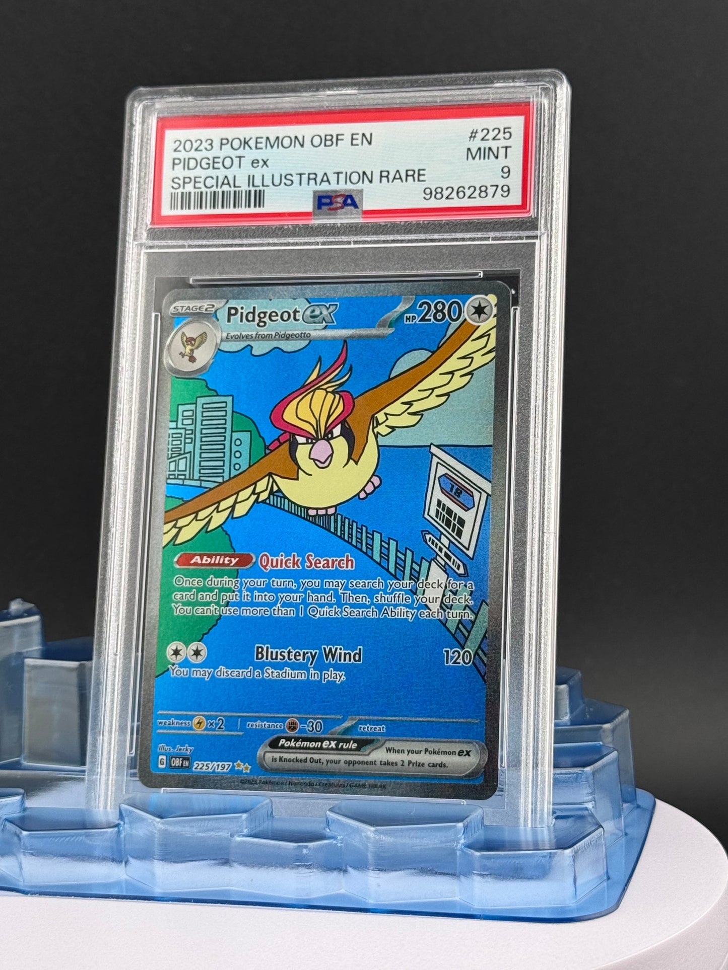 Pokémon TCG PSA Official Graded Pidgeot EX  225/197    GRADE 9